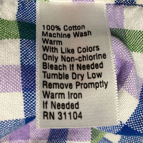 Saddlebred Vintage Oxford Mens Shirt Sz L Purple Blue Green Red - Picture 6 of 6